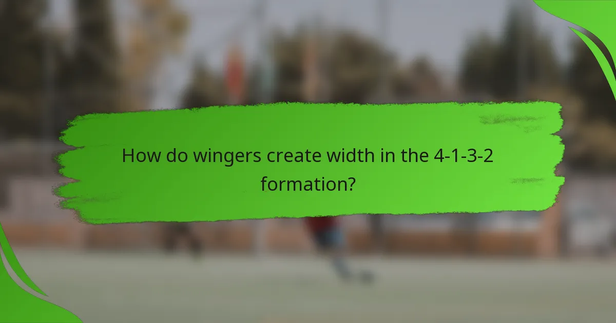 How do wingers create width in the 4-1-3-2 formation?