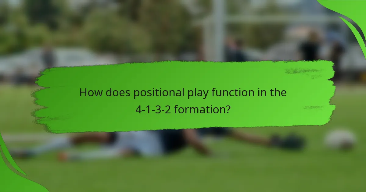 How does positional play function in the 4-1-3-2 formation?