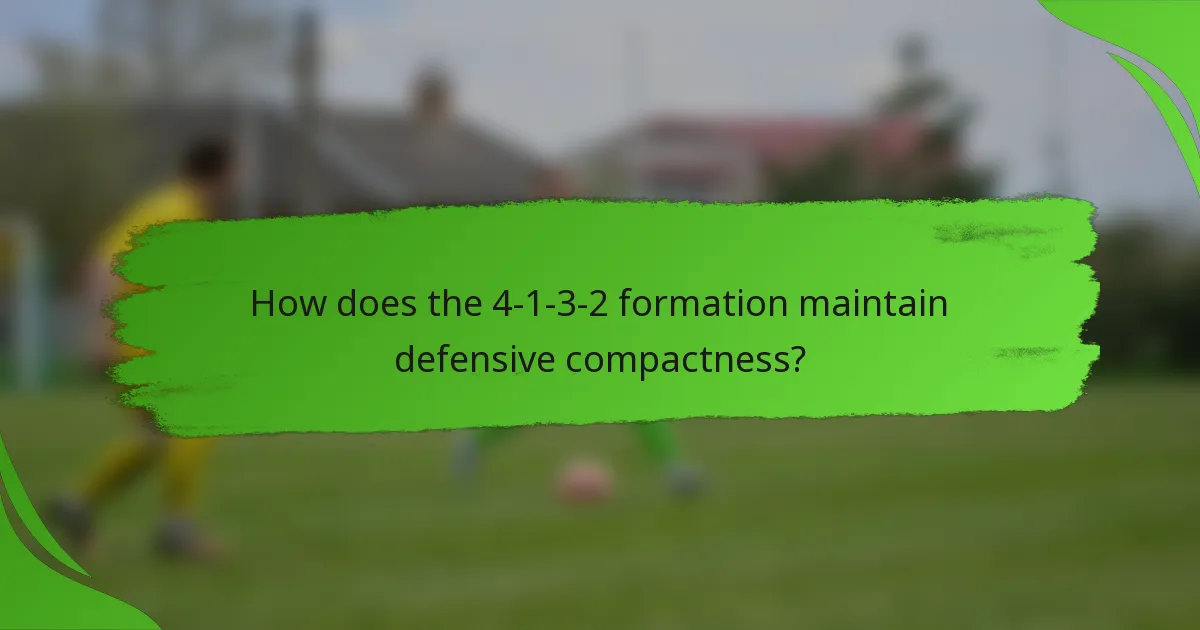 How does the 4-1-3-2 formation maintain defensive compactness?