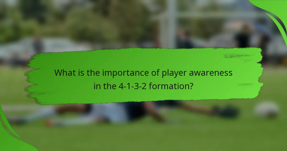 What is the importance of player awareness in the 4-1-3-2 formation?